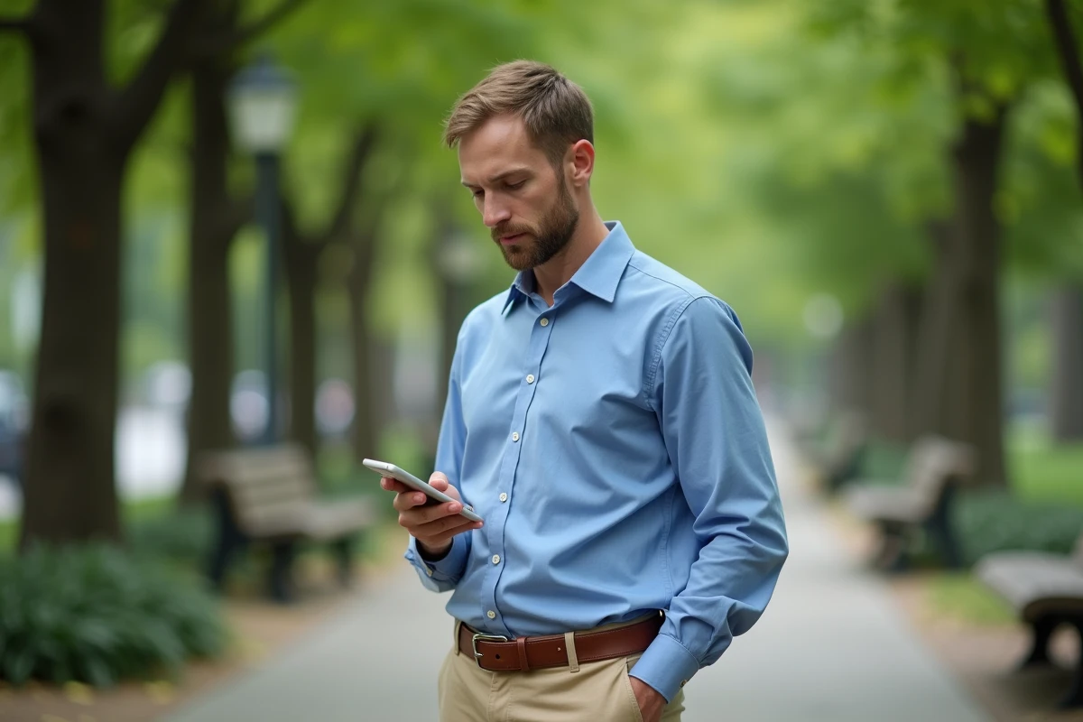 Homme lisant un registre de mariage en plein air