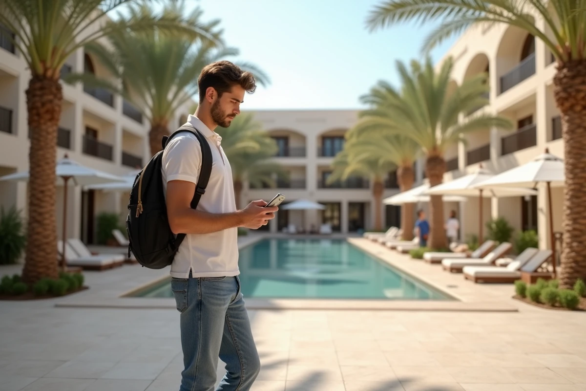 Jeune homme dans la cour d